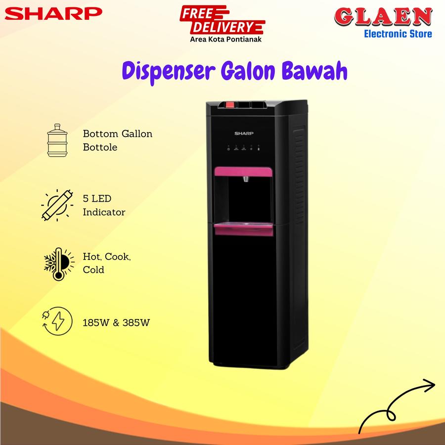 Dispenser Sharp Galon Bawah SWD-66EHL Water Dispenser Sharp